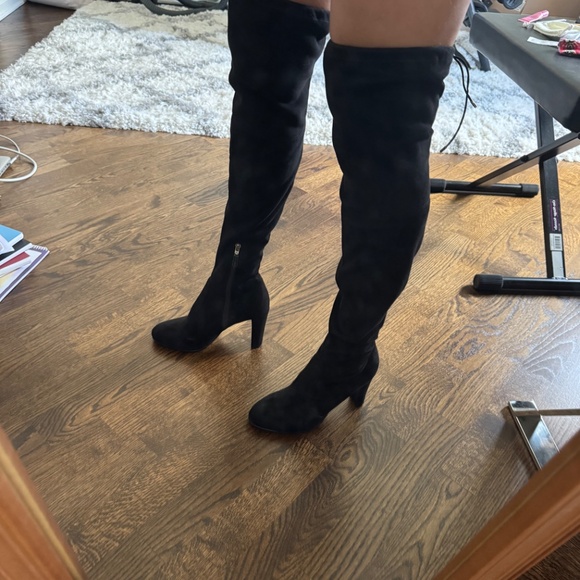 Sam Edelman Kent Black Over-The-Knee Faux Suede Boots Size 8 - Picture 5 of 9